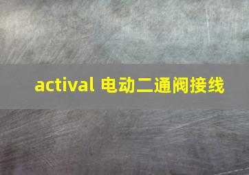 actival 电动二通阀接线